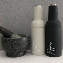 Load image into Gallery viewer, 2 x Electric Salt & Pepper Grinders with Labels