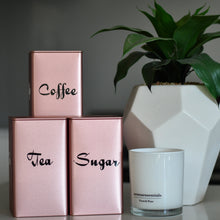 Load image into Gallery viewer, Set of 3 Square Tin Canisters (with labels included!)