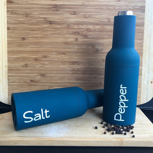 2 x Electric Salt & Pepper Grinders with Labels